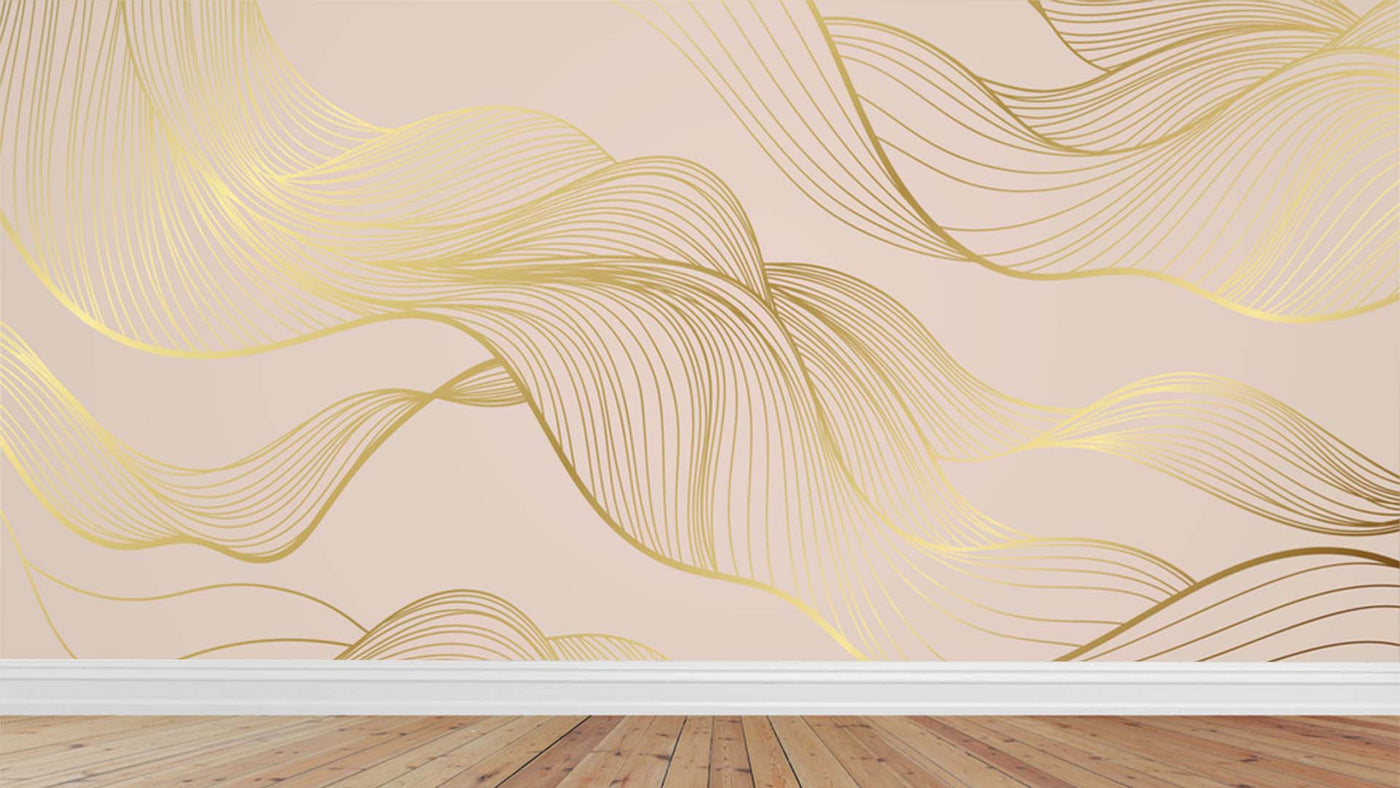 Gold Effect Pink Background Wallpaper