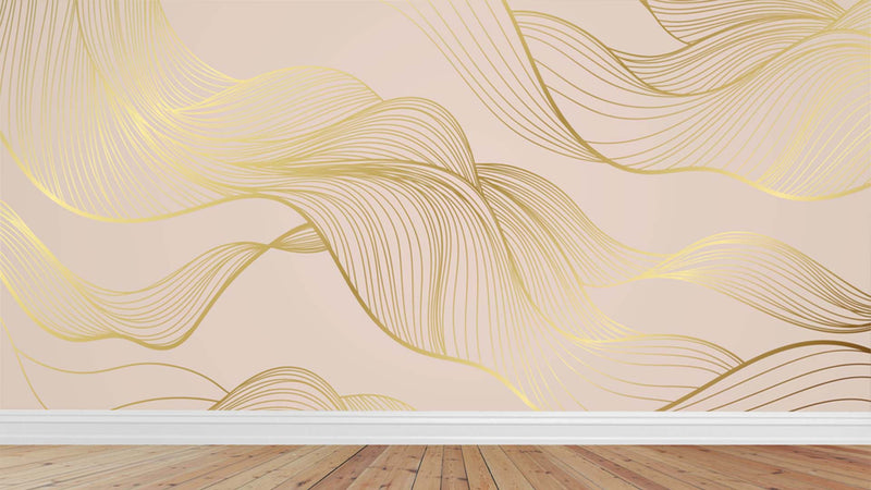 Gold Effect Pink Background Wallpaper