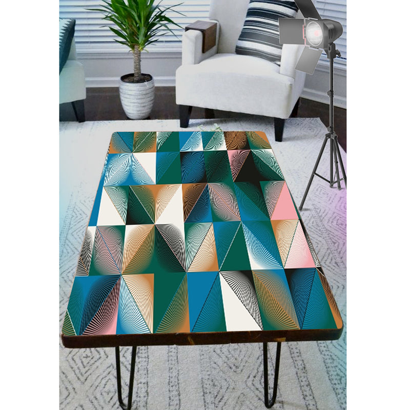 Colourful Box Shaded Art Self Adhesive Sticker For Table
