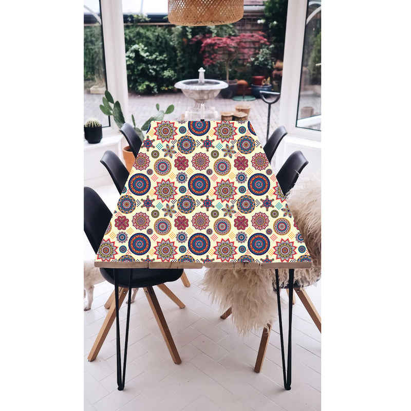 Brown Mandala Multi Design Art Self Adhesive Sticker For Table