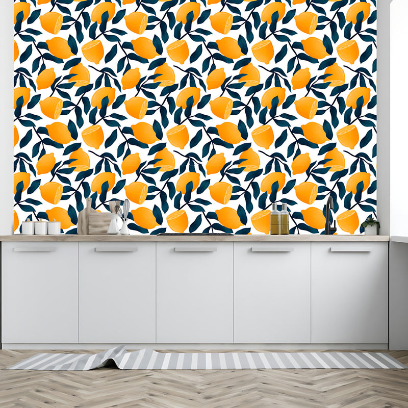Oranges With Blue leafs Customize Wallpaper