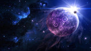 Purple Planet Glowing  wall covering