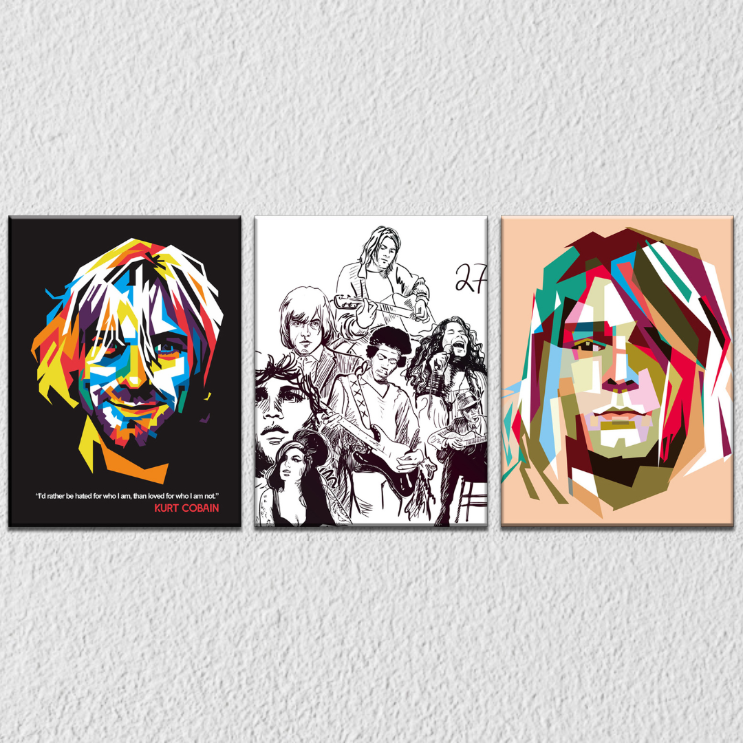 Nirvana Music Band Wall Art, Set Of 3