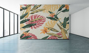 Retro Banana Leaf Flower Tropical Wallpaper