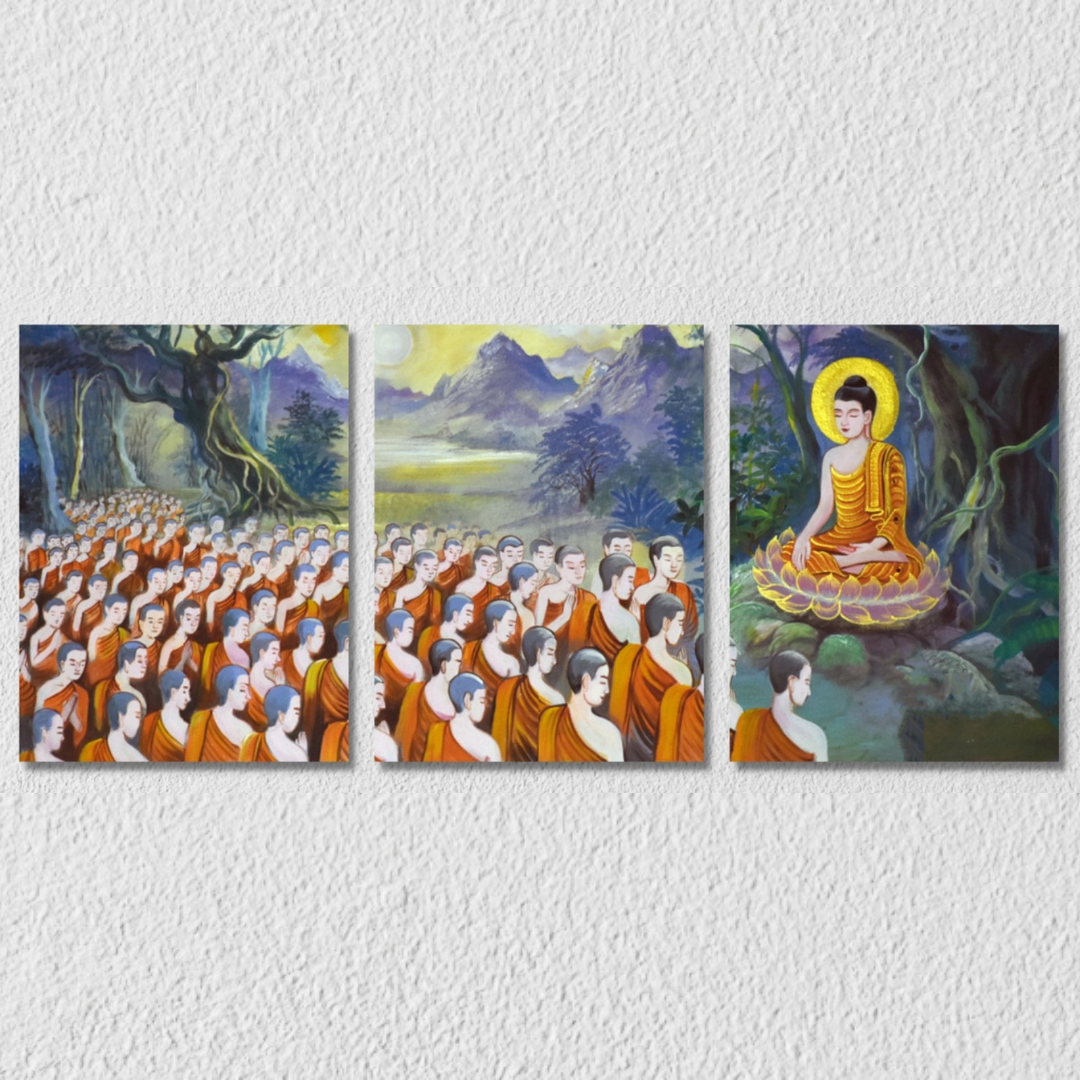Buddha And Disciples, Set Of 3