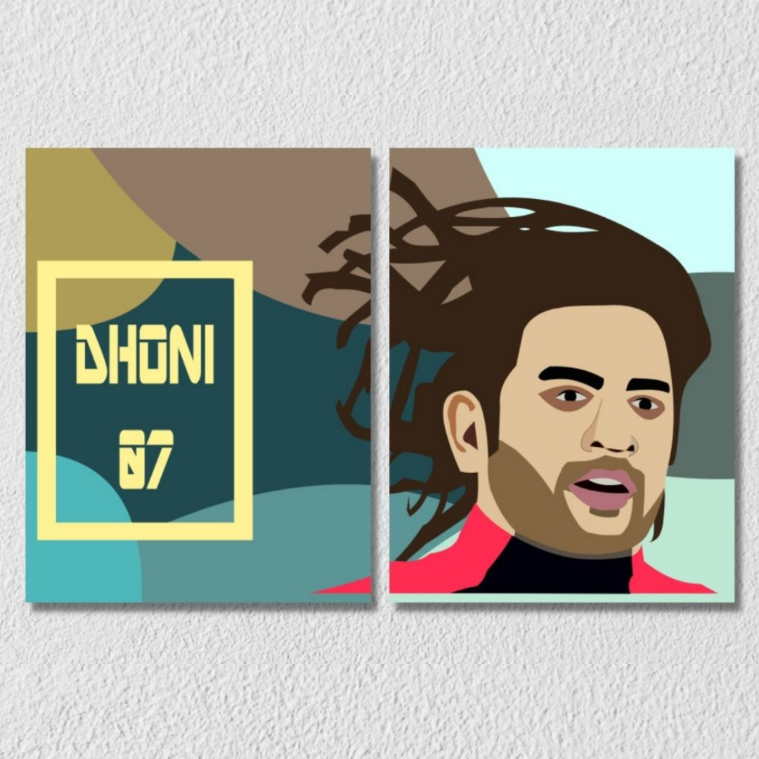 Dhoni Wall Art, Set Of 2