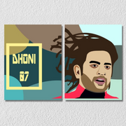 Dhoni Wall Art, Set Of 2