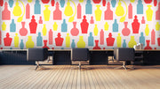 Bottle Pattern Salon Wallpaper