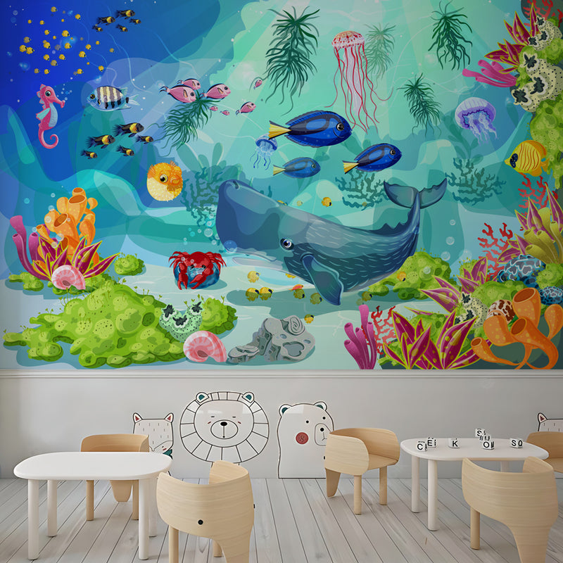 Aquarium Doodle Nursery Wallpaper