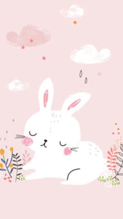Cute Bunny Anime Self Adhesive Sticker For Refrigerator