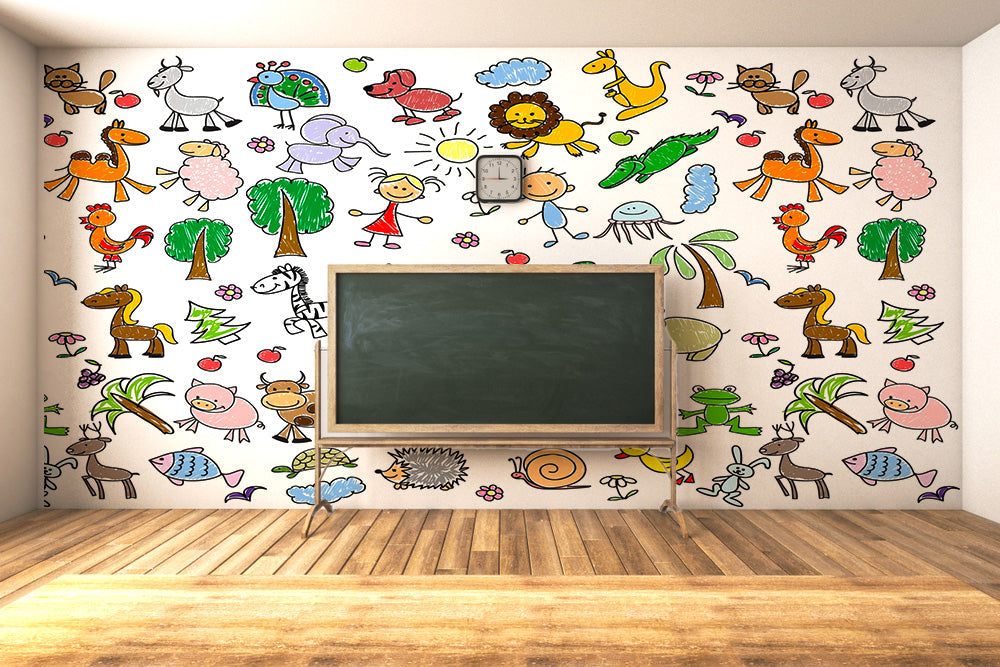 Kid Animal Drawing Wallpaper