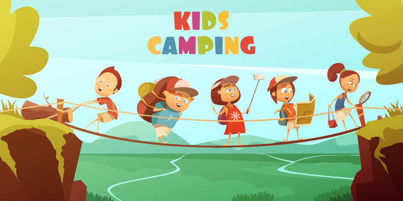Kids Camping School Wallpaper