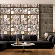 Mosiac Brown tile Customised Wallpaper