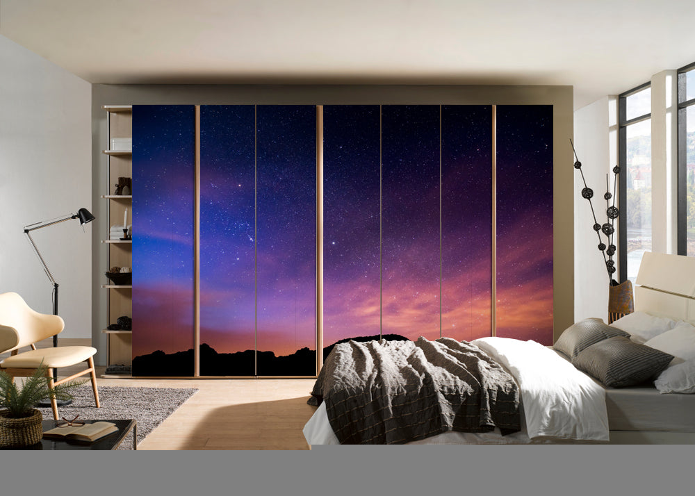 Stars In The Sky Self Adhesive Sticker For Wardrobe