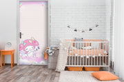 Sleeping Bunny Pink Self Adhesive Sticker For Door