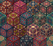 Mandala Art On 3D Boxs Self Adhesive Sticker For Table