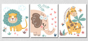 Cute Animals Wall Art 2, Set Of 3