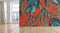 3D Leaves Orange Background Tropical Wallpaper