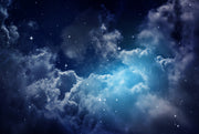 Stars In Clouds Painting Self Adhesive Sticker For Wardrobe