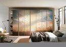 Birds In Sunset Painting Self Adhesive Sticker For Wardrobe