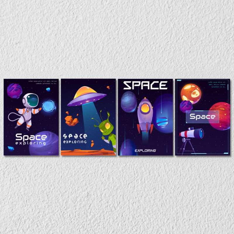 Space Wall Art, Set Of 4