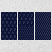 Blue White Indian Pattern Art, Set Of 3