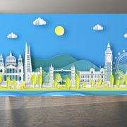 Yellow City Blue Wallpaper