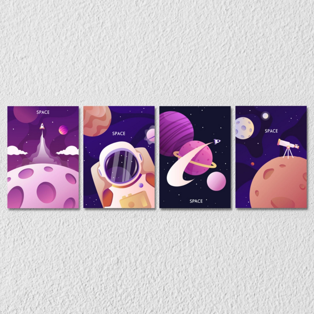 Space Wall Art, Set Of 4