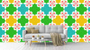 Simple Pattern Yellow Green Blue Wallpaper