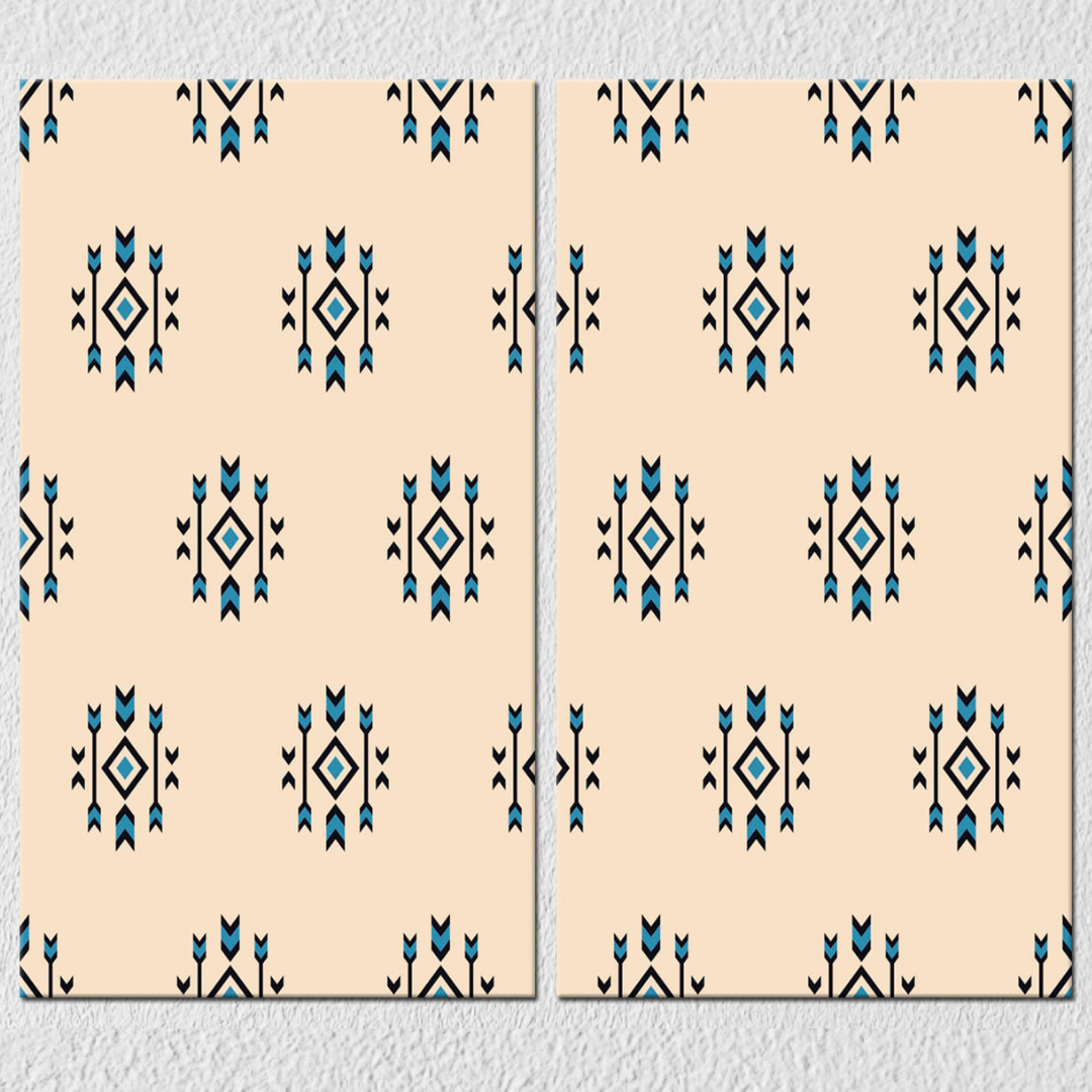Arrow Indian Pattern Art, Set Of 2