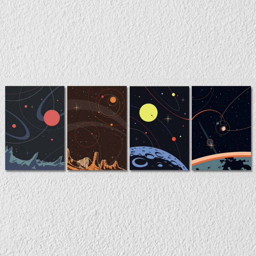 Space Wall Art, Set Of 4