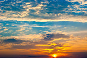 Sun In Clouds Painting Self Adhesive Sticker For Wardrobe