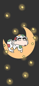 Shinchan Sleeping on Moon Anime Self Adhesive Sticker For Door