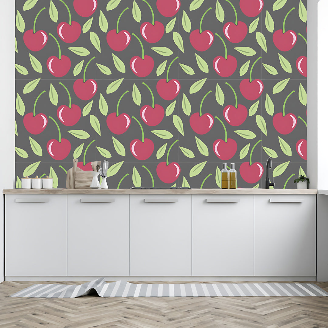 Apple with Green Leaves Fruit Customize Wallpaper