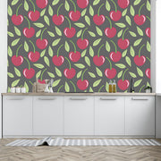 Apple with Green Leaves Fruit Customize Wallpaper