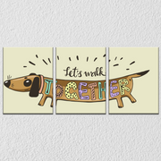 Dog Lets Walk Together Wall Art, Set Of 3
