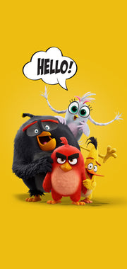 Hello Angry Birds Anime Self Adhesive Sticker For Door