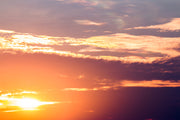 Sunset In Clouds Painting Self Adhesive Sticker For Wardrobe