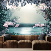 Flamingo Peacock Wallpaper