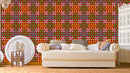 Traditional Design Maroon Indian Pattern Wallpaper