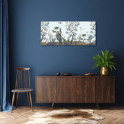 Peacock Birds Blue Landscape Art