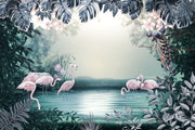 Flamingo Peacock Wallpaper