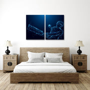 Cricket Batsman Wall Art , Set Of 2