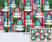 Colorful balcony with leaf art