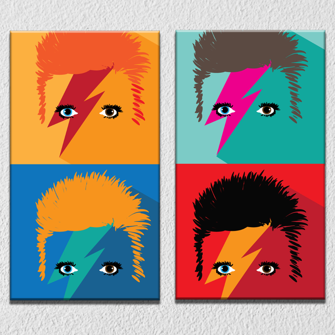 David Bowie Pop Art, Set Of 2