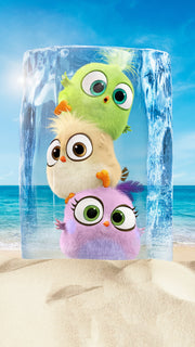 Angry Birds In Ice Anime Self Adhesive Sticker For Door