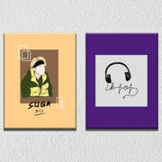 BTS Music Wall Art, Set Of 2