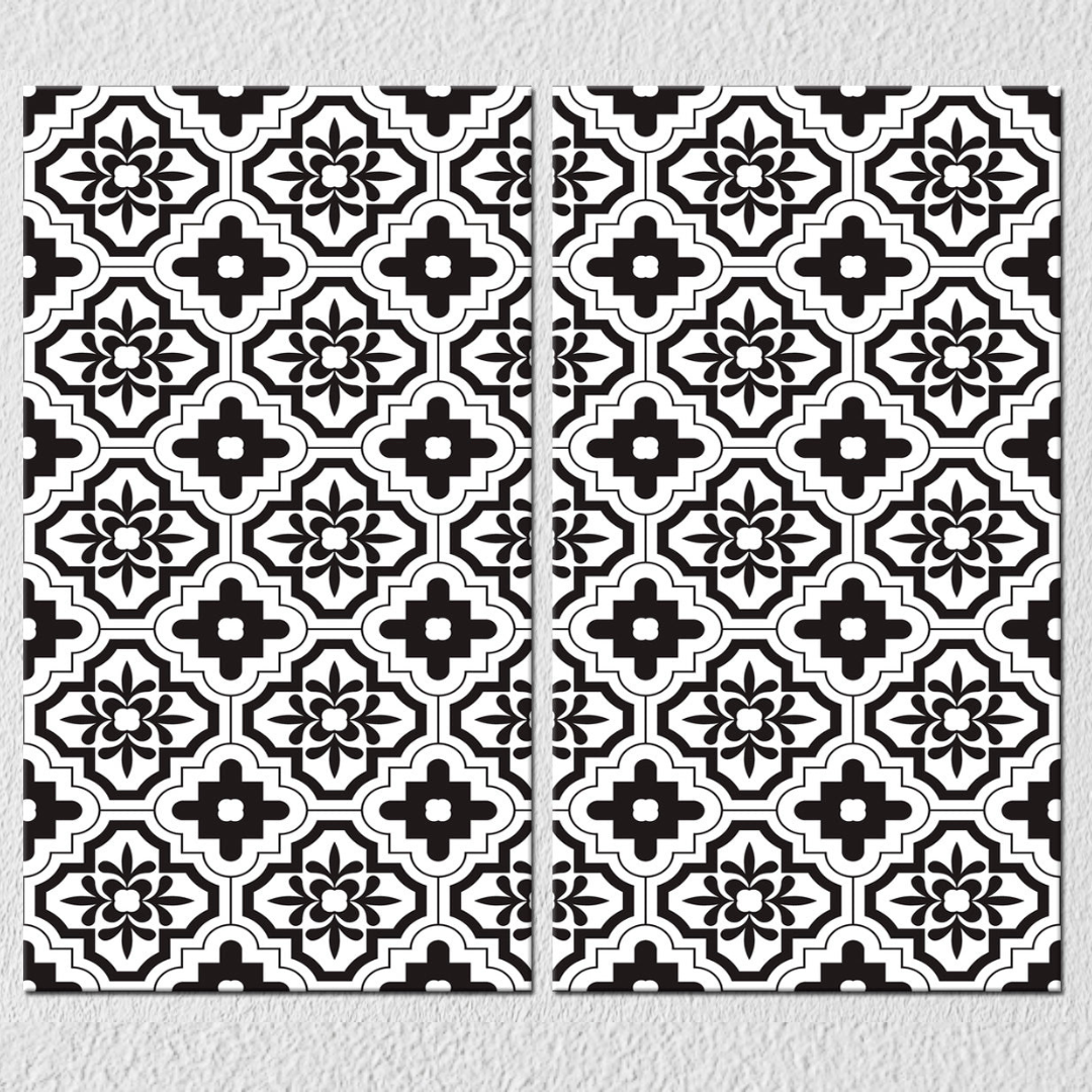 Black And White Floral Art, Set Of 2