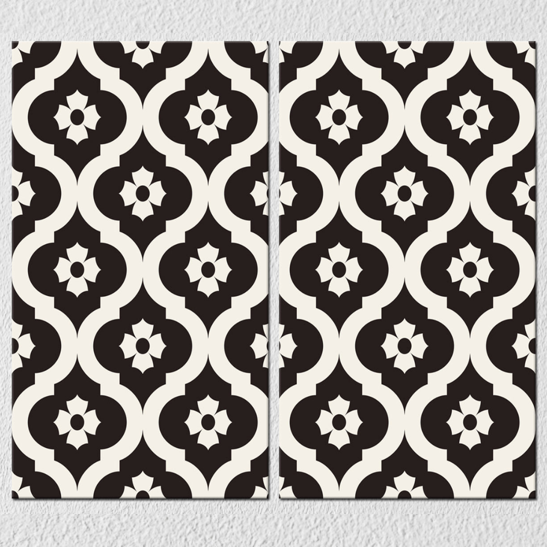 Simple Black And White Mandala Art, Set Of 2