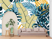 Illustration Creative Seamless Pattern Tropical Leaves Customized Wallpaper